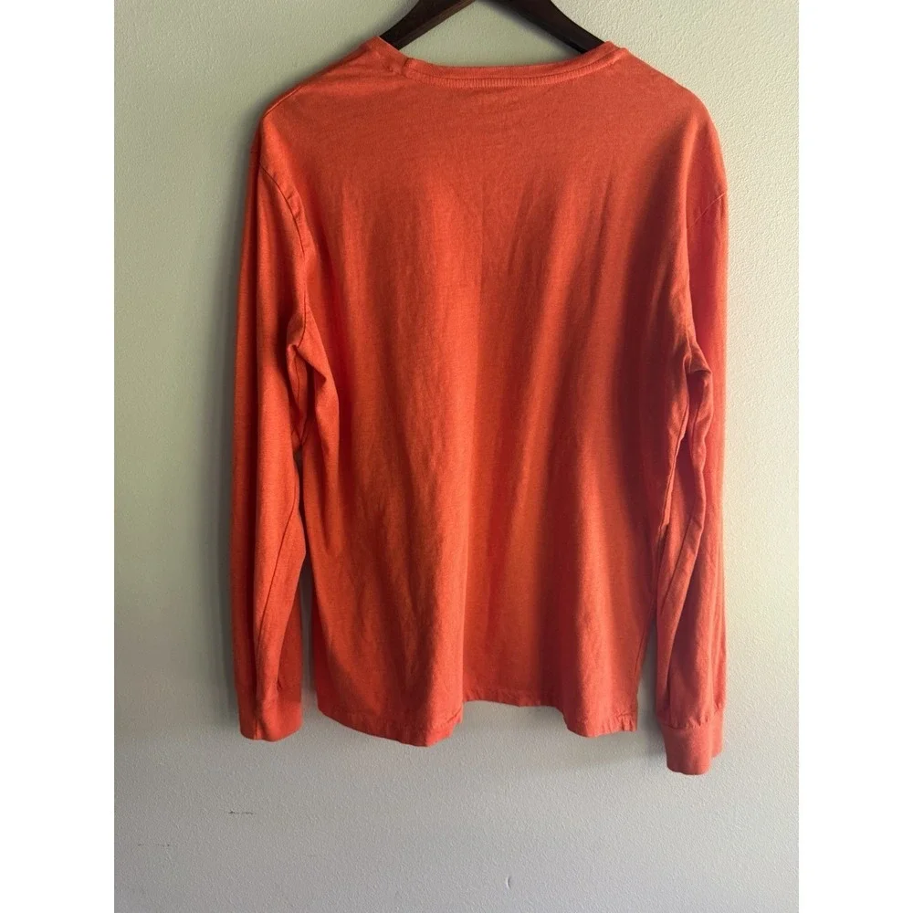 Men's Polo Ralph Lauren Orange‎ Long Sleeve Shirt Size Large